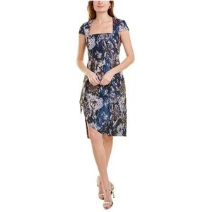 Kay Unger Women’s Sutton Midi Dress Rainforest Metallic Size 8